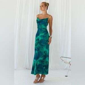 Runaway the Label Kapri Slip Dress - Green Floral